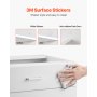 VEVOR White Shaker Base Cabinet with 3 Drawers, 24-Inch Unassembled Drawer Base Cabinet, 24" W x 19" D x 32" H Ready to Assemble Cabinet with Soft-Close Drawer Slides, for Home Office