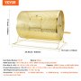 VEVOR Raffle Drum, 14.8 x Ø21.26 inch Brass Plated Raffle Ticket Spinning Cage, Holds 10000 Tickets or 300 Ping Pong Balls, Metal Lottery Spinning Drawing with Wooden Turning Handle, for Bingo Ballot