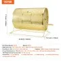 VEVOR Raffle Drum, 14.8 x Ø21.26 inch Brass Plated Raffle Ticket Spinning Cage, Holds 10000 Tickets or 300 Ping Pong Balls, Metal Lottery Spinning Drawing with Wooden Turning Handle, for Bingo Ballot