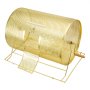 VEVOR Raffle Drum, 14.8 x Ø21.26 inch Brass Plated Raffle Ticket Spinning Cage, Holds 10000 Tickets or 300 Ping Pong Balls, Metal Lottery Spinning Drawing with Wooden Turning Handle, for Bingo Ballot