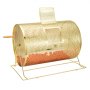 VEVOR Raffle Drum, 14.8 x Ø21.26 inch Brass Plated Raffle Ticket Spinning Cage, Holds 10000 Tickets or 300 Ping Pong Balls, Metal Lottery Spinning Drawing with Wooden Turning Handle, for Bingo Ballot