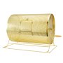 VEVOR Raffle Drum, 14.8 x Ø21.26 inch Brass Plated Raffle Ticket Spinning Cage, Holds 10000 Tickets or 300 Ping Pong Balls, Metal Lottery Spinning Drawing with Wooden Turning Handle, for Bingo Ballot