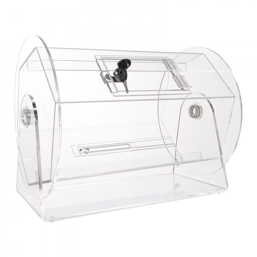 VEVOR Acrylic Raffle Drum, Holds 5000 Tickets or 200 Raffle Balls, Professional Raffle Ticket Spinning Cage with 2 Keys, Transparent Lottery Spinning Drawing, Raffle Ticket Box for Lottery Games Bingo
