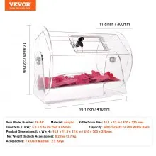 VEVOR Acrylic Raffle Drum,Professional Raffle Ticket Spinning Cage with 2 Keys, Transparent Lottery Spinning Drawing, Holds 5000 Tickets or 200 Raffle Balls, Raffle Ticket Box for Lottery Games Bingo