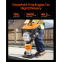 VEVOR Jumping Jack Compactor, 6.5 HP Vibratory Rammer Fuel-Powered 196 cc Engine Tamper, 3600 lbs Impact Force, 26" Max Compaction Depth, Four-Spring, for Soil, Gravel, Concrete Slabs, Foundations