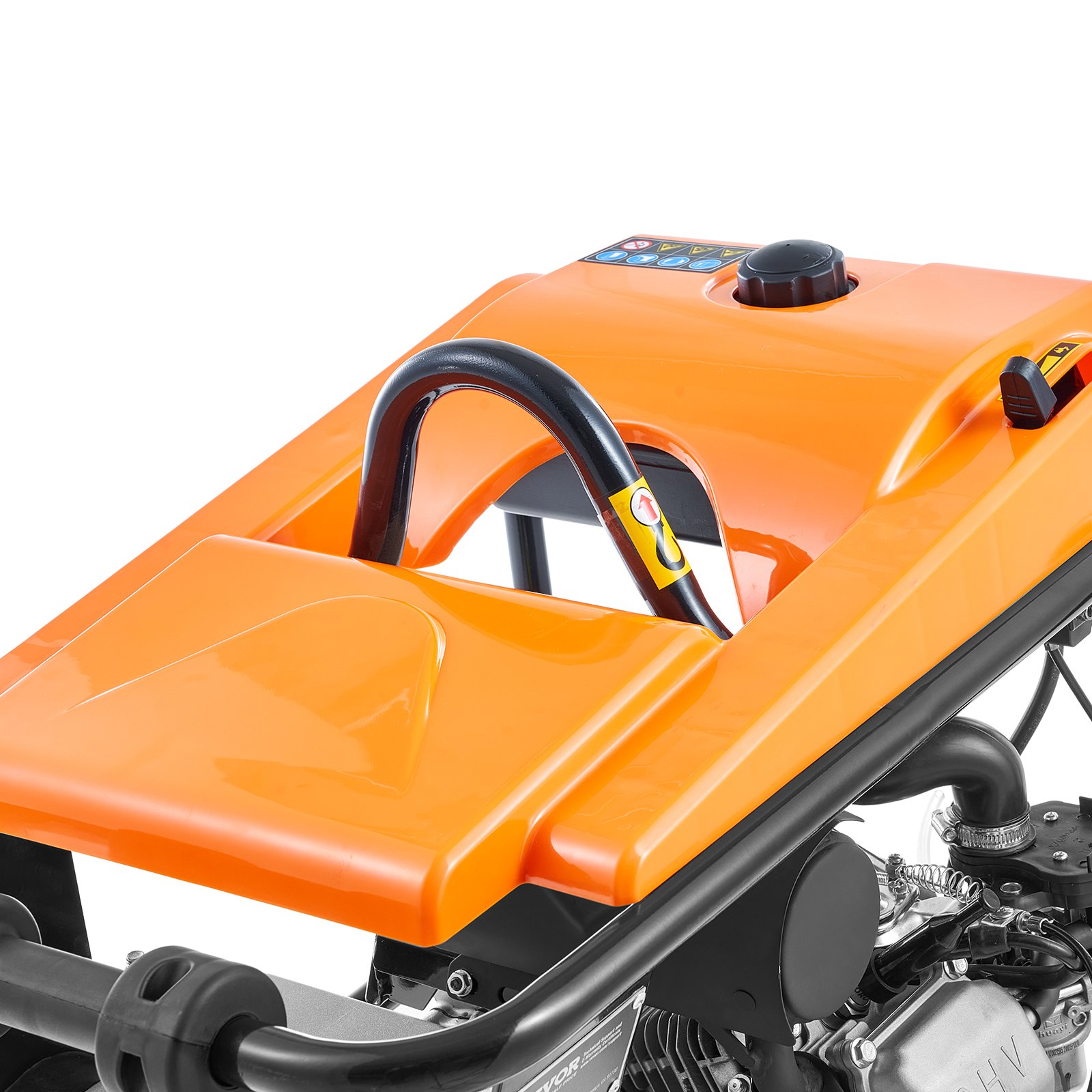 VEVOR Jumping Jack Compactor, 6.5 HP Vibratory Rammer Fuel-Powered 196 cc Engine Tamper, 3600 lbs Impact Force, 26" Max Compaction Depth, Four-Spring, for Soil, Gravel, Concrete Slabs, Foundations