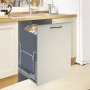 VEVOR Pull-Out Trash Can, 37Qt Single Bin, Under Mount Kitchen Waste Container with Soft-Close Slides, 33 lbs Load Capacity & Door-Mounted Brackets, Garbage Recycling Bin for Kitchen Cabinet, Grey