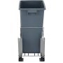 VEVOR Pull-Out Trash Can, 37Qt Single Bin, Under Mount Kitchen Waste Container with Soft-Close Slides, 33 lbs Load Capacity & Door-Mounted Brackets, Garbage Recycling Bin for Kitchen Cabinet, Grey