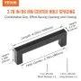 VEVOR 10 Pack Cabinet Pulls, 3.86in / 96mm Center to Center Slim Square Kitchen Cabinet Drawer, Stainless Steel Modern Kitchen Cupboard Door Handles for Kitchen Bathroom Bar Hardware Matte Black