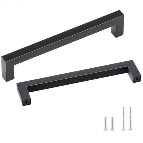 VEVOR 10 Pack Cabinet Pulls, 6.3in / 160mm Center to Center Slim Square Kitchen Cabinet Drawer, Stainless Steel Modern Kitchen Cupboard Door Handles for Kitchen Bathroom Bar Hardware Matte Black | VEVOR US VEVOR 10 Pack Cabinet Pulls, 6.3in / 160mm Center to Center Slim Square Kitchen Cabinet Drawer, Stainless Steel Modern Kitchen Cupboard Door Handles for Kitchen Bathroom Bar Hardware Matte Black | VEVOR US