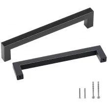 VEVOR 30 Pack Cabinet Pulls, 5.03in / 128mm Center to Center Slim Square Kitchen Cabinet Drawer, Stainless Steel Modern Kitchen Cupboard Door Handles for Kitchen Bathroom Bar Hardware Matte Black