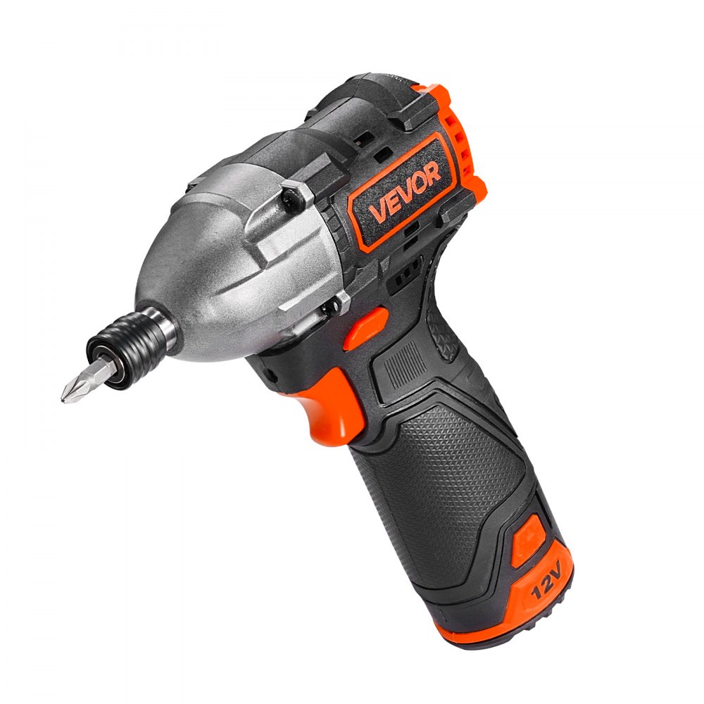 VEVOR Impact Driver, 1/4 Inch, 3000 RPM Max Speed, 12 V Brushless Motor, Electric Cordless Impact Driver Kit with Battery and Charger, 20 Bits, LED Work Light, for Furniture, Electrical, Home Repairs