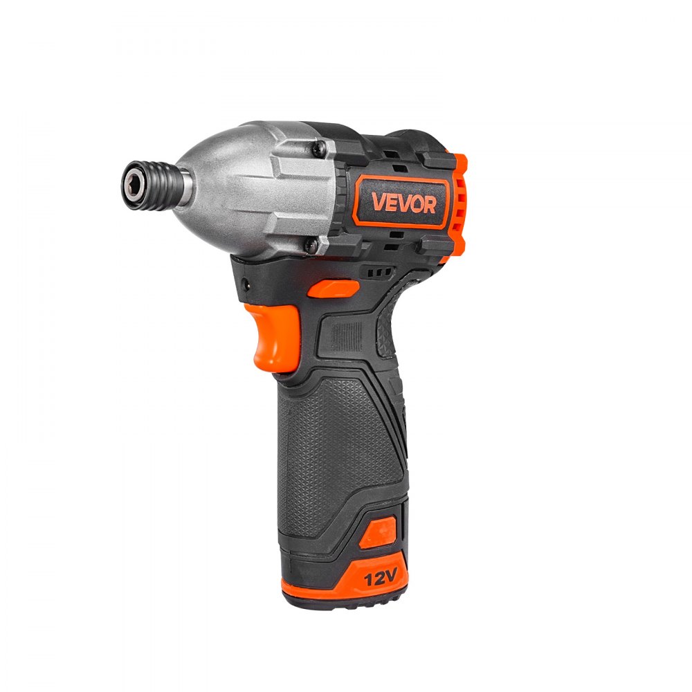 VEVOR Impact Driver, 1/4 Inch, 3000 RPM Max Speed, 12 V Brushless Motor, Electric Cordless Impact Driver Kit with Battery and Charger, 20 Bits, LED Work Light, for Furniture, Electrical, Home Repairs