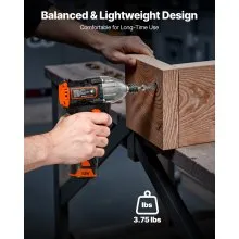 VEVOR Impact Driver, 1/4 Inch, 3000 RPM Max Speed, 12 V Brushless Motor, Electric Cordless Impact Driver Kit with Battery and Charger, 20 Bits, LED Work Light, for Furniture, Electrical, Home Repairs
