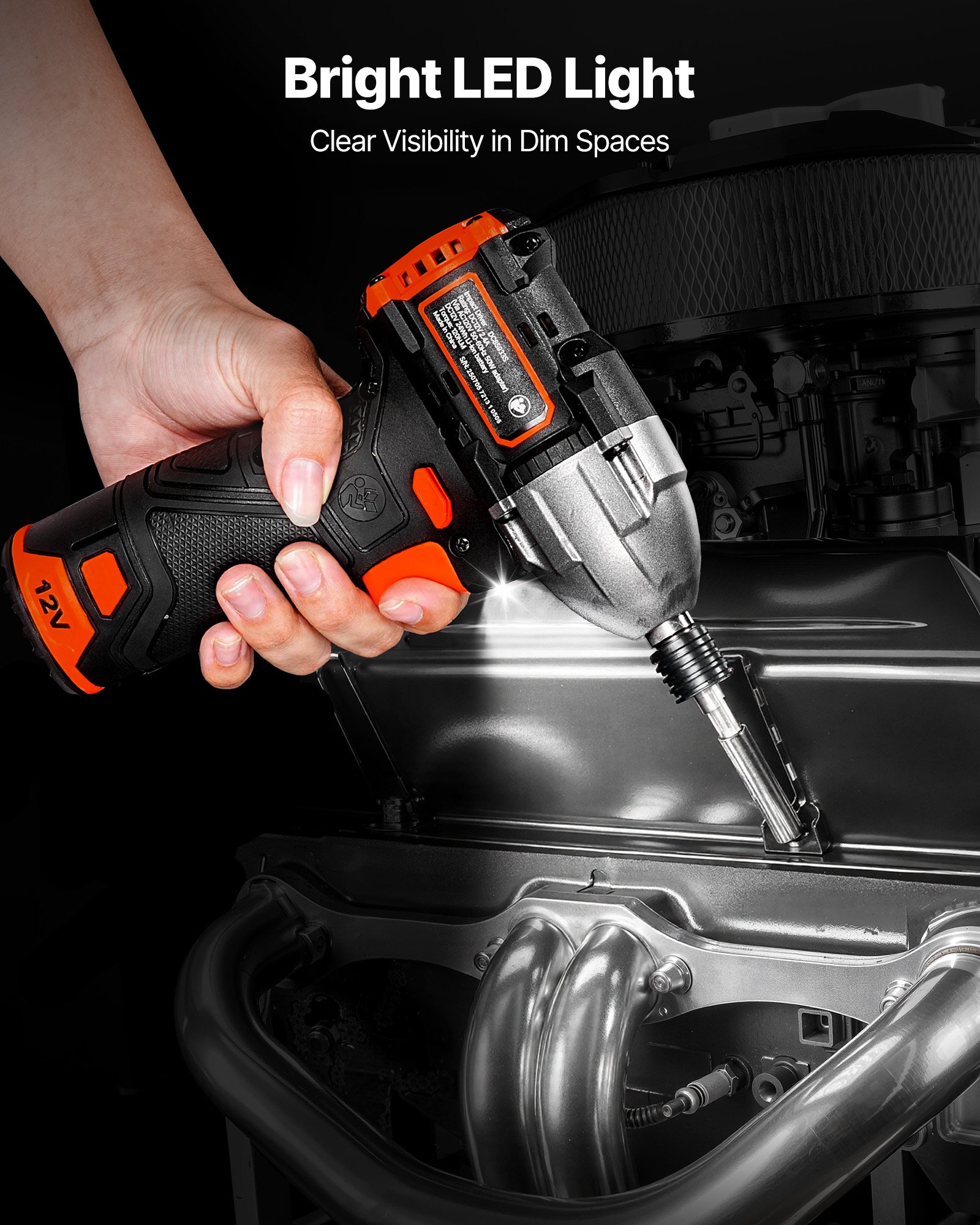 VEVOR Impact Driver, 1/4 Inch, 3000 RPM Max Speed, 12 V Brushless Motor, Electric Cordless Impact Driver Kit with Battery and Charger, 20 Bits, LED Work Light, for Furniture, Electrical, Home Repairs