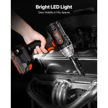 VEVOR Impact Driver, 1/4 Inch, 2800 RPM Max Speed, 20 V Powerful Motor, Electric Cordless Impact Driver Kit with Battery and Charger, 10 Bits, LED Work Light, for Furniture, Electrical, Home Repairs