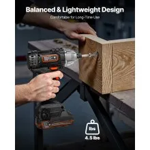 VEVOR Impact Driver, 1/4 Inch, 2800 RPM Max Speed, 20 V Powerful Motor, Electric Cordless Impact Driver Kit with Battery and Charger, 10 Bits, LED Work Light, for Furniture, Electrical, Home Repairs