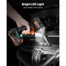 VEVOR Impact Driver, 1/4 Inch, 2800 RPM Max Speed, 20 V Brushless Motor, Electric Cordless Impact Driver Kit with Battery and Charger, 20 Bits, LED Work Light, for Furniture, Electrical, Home Repairs