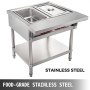 Vevor Electric Steam Table Food Warmer Buffet 2 Pans Steamer Bain Marie 1500w