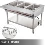 Vevor Electric Steam Table Food Warmer Buffet 3 Pans Steamer Bain Marie 1500w