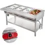 VEVOR Steam Table Food Warmer 4 Pot Steam Table Food Warmer 18 Quart/Pan with Lids with 7 Inch Cutting Board Commercial Electric Food Warmer Bain Marie Buffet Steam Serving Counter 110V 2000W