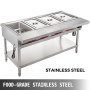Vevor Electric Steam Table 2000w Food Warmer Buffet 4 Pans Steamer Bain Marie