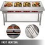 Commercial Steam Table Electric Bain-Maire Food Warmer Food Prep Table 3000W