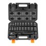 VEVOR impact socket set in robust carry case with various sockets and ratchet tool.