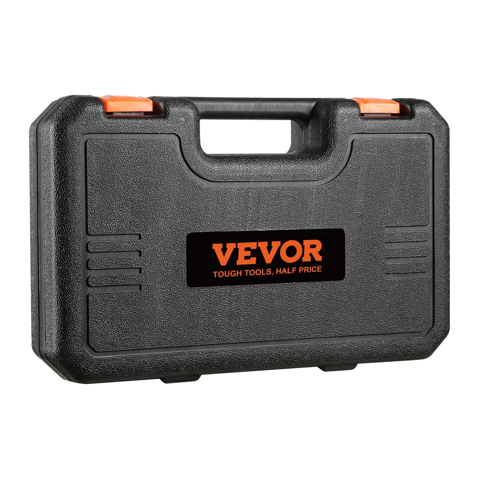 VEVOR impact socket set in a durable black case with orange latches and branding.