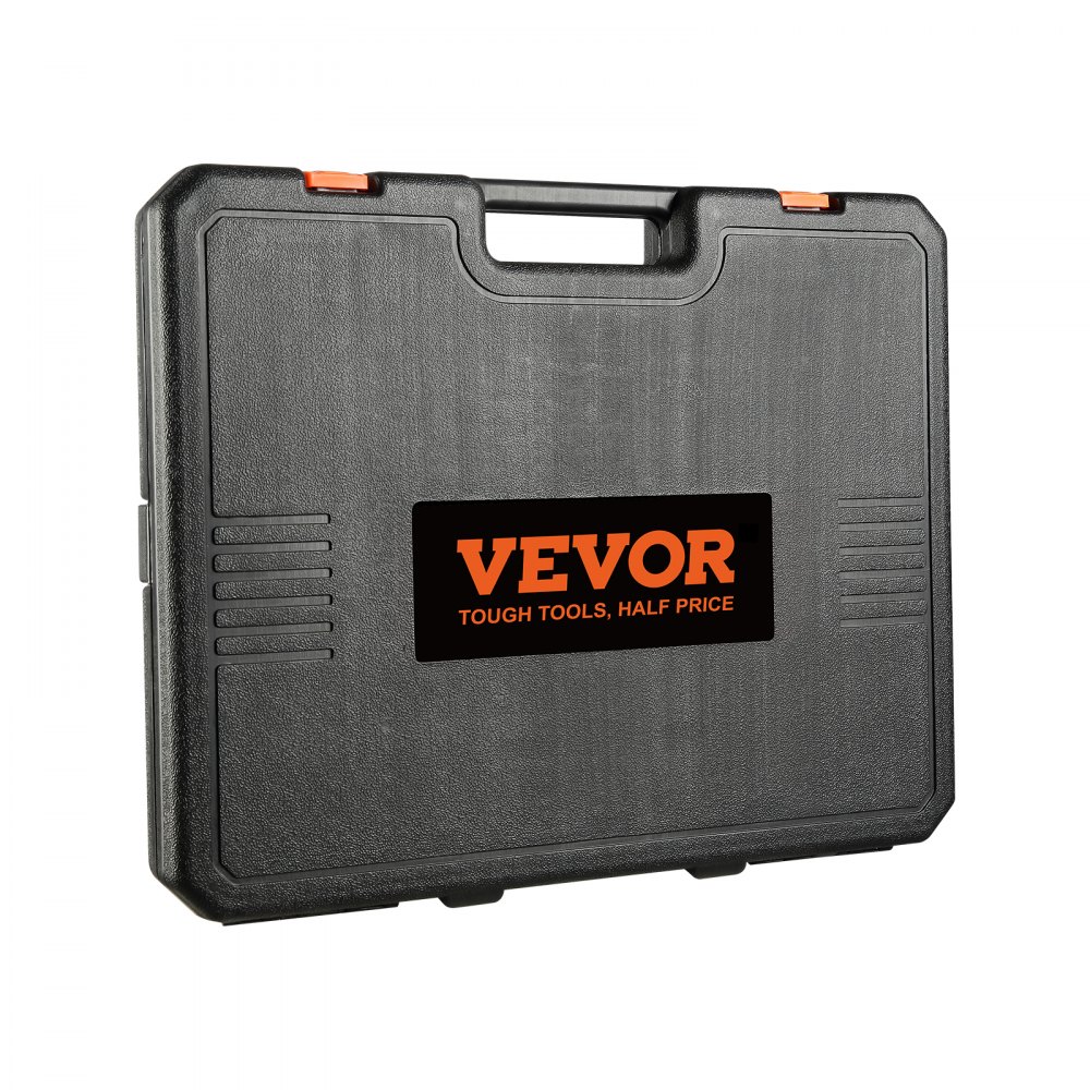 VEVOR impact socket set black carrying case with orange accents and brand logo.