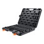 VEVOR impact socket set in black case with orange latches, showcasing organized socket layout.