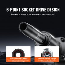 VEVOR 3/8" Drive Impact Socket Sett, 48-delers Socket Set SAE （5/16" -3/4"） & metrisk （8-22mm）6 Points Cr-V Drive Extension Bar Universalskjøt & Power Drill Adapter Inkluderer oppbevaringsveske