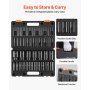 VEVOR Impact Socket Set 1/2 Inches 19 Piece Impact Sockets, Deep Socket, 6-Point Sockets, Rugged Construction, Cr-V, 1/2 Inches Drive Socket Set Impact 3/8 inch - 1-1/2 inch, with a Storage Cage