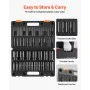 VEVOR Impact Socket Set, 1/2" 19 Piece Impact Sockets, Deep Socket, 6-Point Sockets, 1/2 Inches Drive Socket Set Impact 3/8 inch - 1-1/2 inch, Cr-V Rugged Construction, with a Storage Cage
