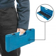 VEVOR støtsokkelsett 3/8 tommer 26 deler støtsokkel, dyp / standard socket, 6-punkts sockets, robust konstruksjon, Cr-V socket sett Impact metrisk 9 mm - 30 mm, med et oppbevaringsbur