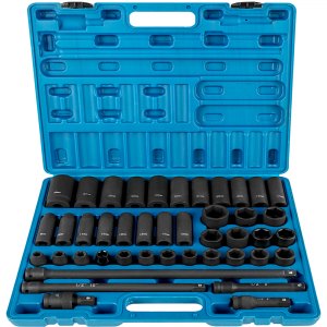 VEVOR Impact Socket Set 43 Piece Sockets Standard Assortment Drive