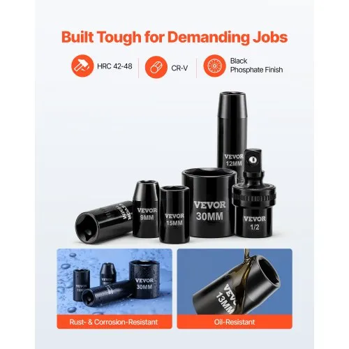 Löökpadrunite komplekt 1/2", 39 tk, 9-30 mm, sügavad ja madalad — pilt 2