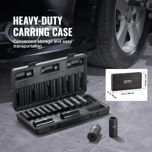 Löökpadrunite komplekt 3/8", pikad, 15-osa, 8-22 mm, Cr-Mo — pilt 6