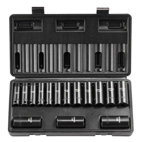 Löökpadrunite komplekt 3/8", pikad, 15-osa, 8-22 mm, Cr-Mo