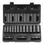 Set chei tubulare de impact VEVOR cu acționare de 3/8", set de 15 chei tubulare adânci metrice 8-22 mm, oțel aliat Cr-Mo cu 6 vârfuri pentru reparații auto, marcaje de dimensiuni ușor de citit, construcție robustă, include cutie de depozitare