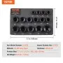 VEVOR 3/8" Drive Impact Socket Set, 15 Piece Ultra-Short Socket Set Metric 10-24mm, 6 Point Cr-Mo Alloy Steel for Auto Repair, Easy-to-Read Size Markings, Rugged Construction, Socket Organizer