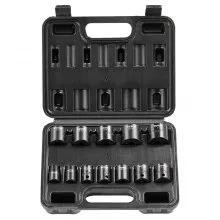 VEVOR Impact Sockets Set 12pcs 6-Point 3/8in Drive Bit Ratchet Tool Kit Case