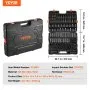 VEVOR Impact Socket Set 130 Piece 3/8" & 1/2" - SAE & Metric Drive Socket Set - 6 Point Cr-Mo Alloy Steel for Auto Repair - Easy-to-Read Size Markings - Includes Storage Case
