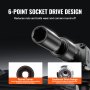 VEVOR Impact Sockets Sæt 14 STK 6-Punkts 1/4" Deep Socket Sæt Metrisk 4-15 mm Cr-Mo