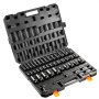 VEVOR 1/2" Drive Impact Socket Set, 43 Piece Deep & Shallow Socket Set SAE 3/8" to 1-1/2", 6 Point Cr-Mo Alloy Steel for Auto Repair, Easy-to-Read Size Markings, Rugged Construction, Storage Case