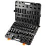 VEVOR 1/2" Drive Impact Socket Set, 43 Piece Deep & Shallow Socket Set SAE 3/8" to 1-1/2", 6 Point Cr-Mo Alloy Steel for Auto Repair, Easy-to-Read Size Markings, Rugged Construction, Storage Case