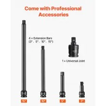VEVOR 1/2" Drive Impact Socket Set, 43 Piece Deep & Shallow Socket Set SAE 3/8" to 1-1/2", 6 Point Cr-Mo Alloy Steel for Auto Repair, Easy-to-Read Size Markings, Rugged Construction, Storage Case