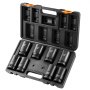 VEVOR Impact Sockets Set 8 stk 6-punkts 1" Drive Bit Ratchet Tool Kit Case