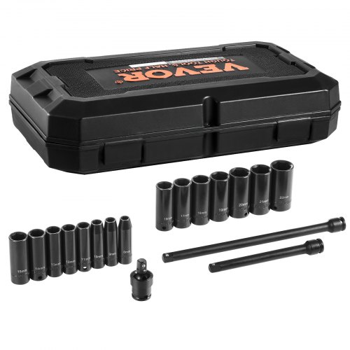 Löökpadrunite komplekt 3/8", pikad, 18-osa, 8-22 mm, Cr-V