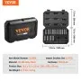 VEVOR 3/8" Drive Impact Socket Set, 18 Piece Deep Socket Set Metric 8-22mm, 6 Point CR-V Alloy Steel for Auto Repair, Easy-to-Read Size Markings, Rugged Construction, Includes Storage Case
